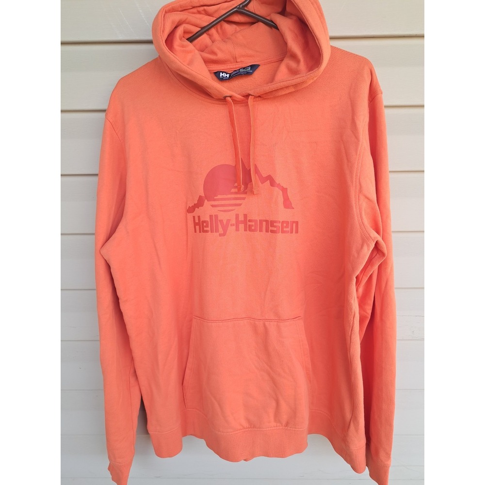 Helly Hansen Men's Nord Graphic Orange Hoodie Pullover Sweater XL Fleece New